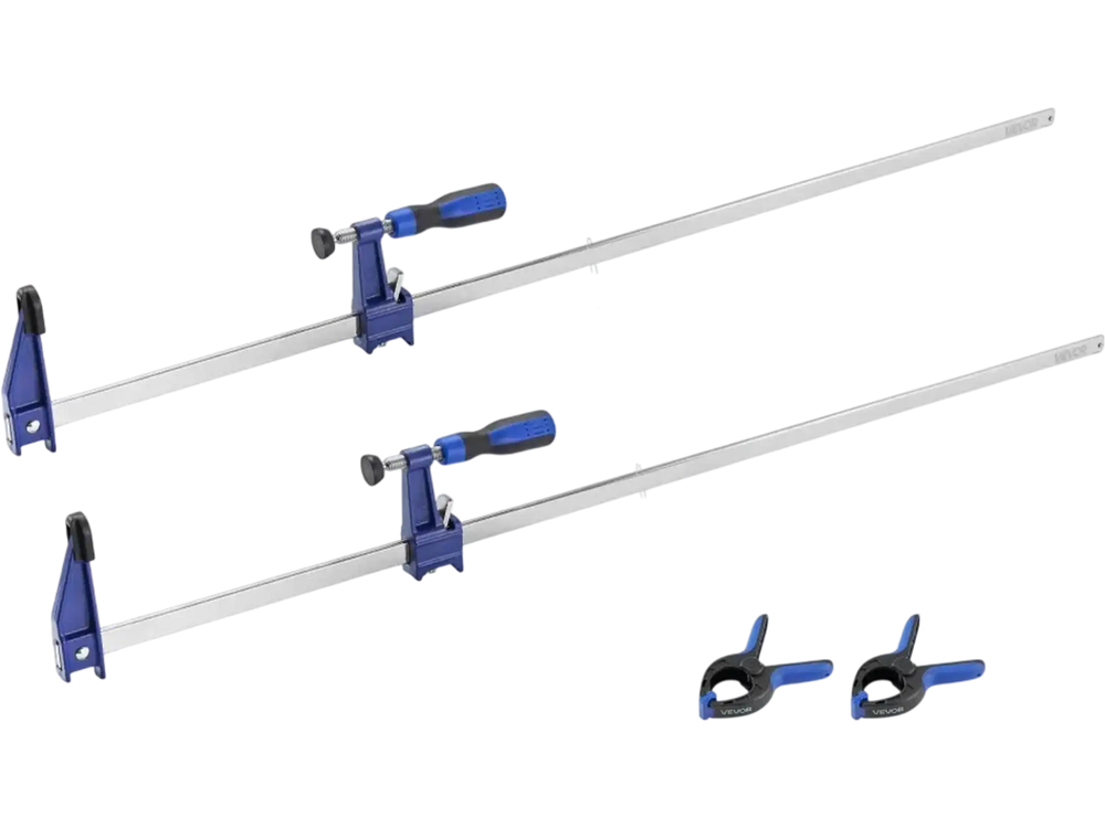VEVOR Bar Clamps for Woodworking, 2-Pack 36 inch Opening, Lockable F-Clamp with 600 lbs Load Limit, 2-1/2 inch Depth, Cast Iron and Carbon Steel, Easy to Use, Wood Clamps for Woodworking Metal Working