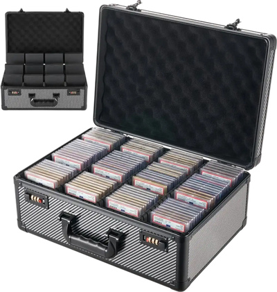 Vevor Graded Card Case 4-Row PSA Slab Storage Box with Combination Lock New
