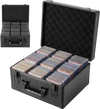 VEVOR Graded Card Case 3 Row 180 PSA Slab Storage Box with Secure Lock, Baseball Sports Trading Cards Holder Collector with 12 Dividers, Key, Holds 120 SGC 100 BGS 520 Top Loaders & 999+ Loose Cards