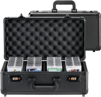 VEVOR Graded Card Storage Box, 4 Slots, Graded Sports Cards Holder Carrying Case with Coded Lock Foam Dividers, for 120 PSA Graded Cards 84 BGS Cards 96 SGC Cards 428 Top Loaders or 999+ Loose Cards