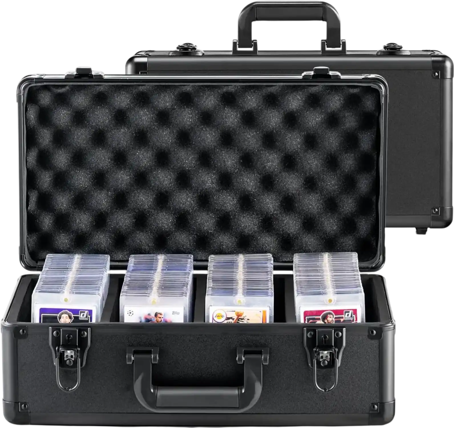 Vevor Graded Card Storage Box Sports Card Holder Carrying Case with Key Lock 4 Slots New