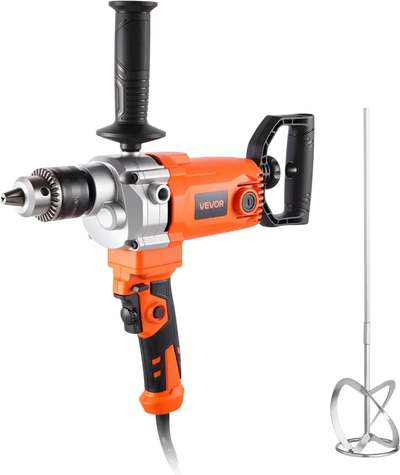 VEVOR Drill Mixer, 5/8 inch Corded Electric Drill Mixer Set, 0-750RPM 5.63A Mixing Drills, Mixing Drills Machine with D-Handle for Drilling & Blending, Handheld Cement Mixers for Fodder, Paint, Cement