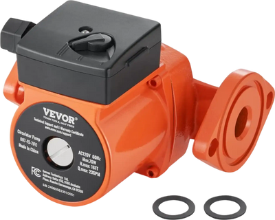 VEVOR 007-F5-7IFC Hot Water Recirculating Pump, 110V, 70W 23 GPM Hot Water Circulation Pump, 1