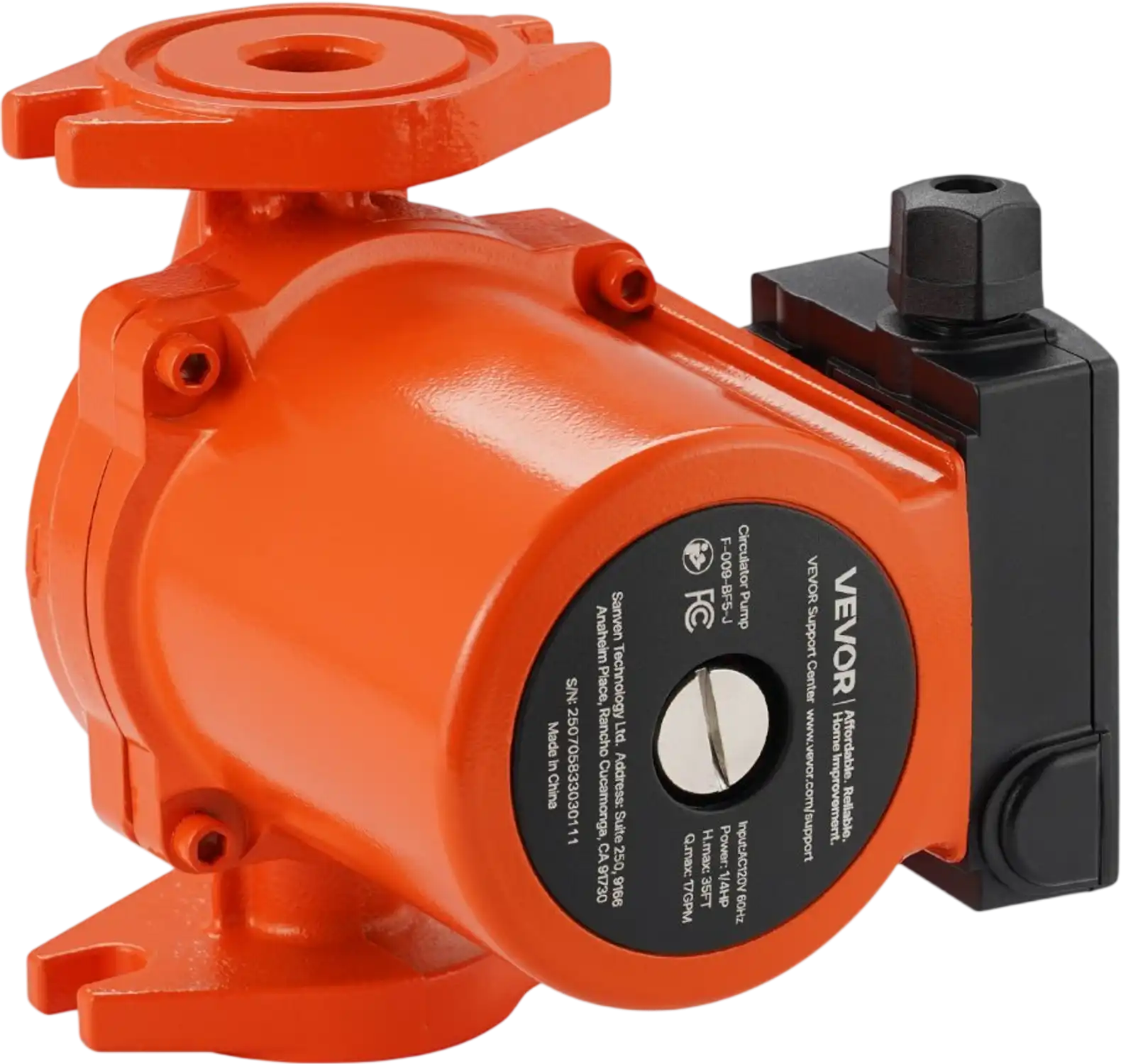 Vevor Circulator Pump Cast Iron Hot Water Recirculating 17 GPM 1/4 HP 35' Head New