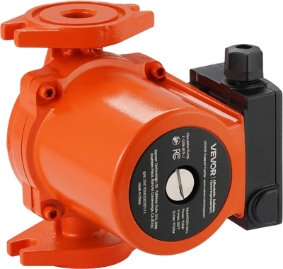 VEVOR F-009-BF5-J Cast Iron Circulator Pump, 17 GPM, AC 120V 35 ft Hot Water Recirculating Circulation Pump, 3/4-Inch Flange Connection, 3-Speed Adjustment, Quiet Operation, for Home Heating System