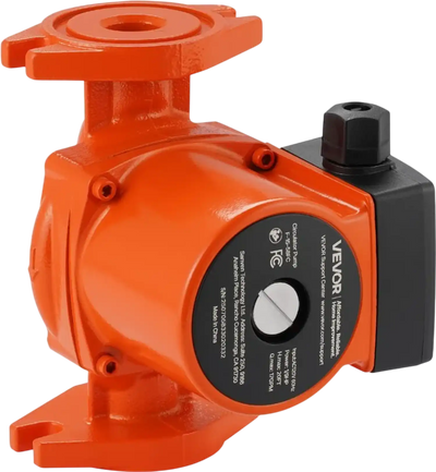VEVOR F-15-58FC Cast Iron Circulator Pump, 17 GPM, AC 120V 20 ft Hot Water Recirculating Circulation Pump, 1-Inch Flange Connection, 3-Speed Adjustment, Quiet Operation, for Home Water Heating System
