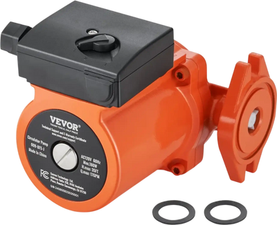 VEVOR 009-BF5-J Hot Water Recirculating Pump, 110V, 180W 10 GPM Hot Water Circulation Pump, 3/4
