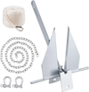 VEVOR Fluke Style Anchor Kit, 8.5 LBS Hot-Dipped Galvanized Steel Fluke Anchor with 7.9' Chain, 75' Rope and Two 0.4" Shackles, Marine Boat Anchor for Small Vessels Under 18', Seas, Rivers and Shores