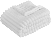 VEVOR Fleece Throw Blanket, 50 x 60 Inches / 1270 x 1524 mm, Flannel Fleece Cozy Throw Blankets, Cute Small Fuzzy Throws, Lightweight Super Soft Bed Blanket, Ideal for Couch, Sofa, Bedroom, White