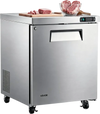 VEVOR 31"W Commercial Freezer -8℉ to 0℉ Defrost Undercounter Worktop, 7.2 Cu. Ft Mobile Prep Frozen, 1 Door Stainless Steel Freezers with Lock, LED Light, Heavyload Top for Restaurant Kitchen