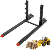 VEVOR Pallet Forks 4000 lbs 60 in Clamp-On Pallet Forks with Anti-Tilt Bar, Tractor Attachment for Skid Steer & Loader Bucket, Adjustable Stabilizer Bar, Heavy-Duty Reinforced Bucket Fork, Orange Tips