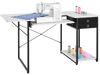 VEVOR Sewing Table, Multipurpose Sewing Machine Table with Drawers, Foldable Side Shelf, Adjustable Shelf, Steel Legs, Computer Desk for Home, Fashion Studio, Art Studio, Educational Institution