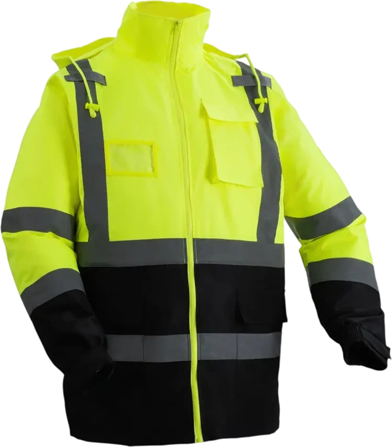 Vevor Safety Jacket Waterproof Hi-Vis Reflective Class 3 Yellow with Black L New