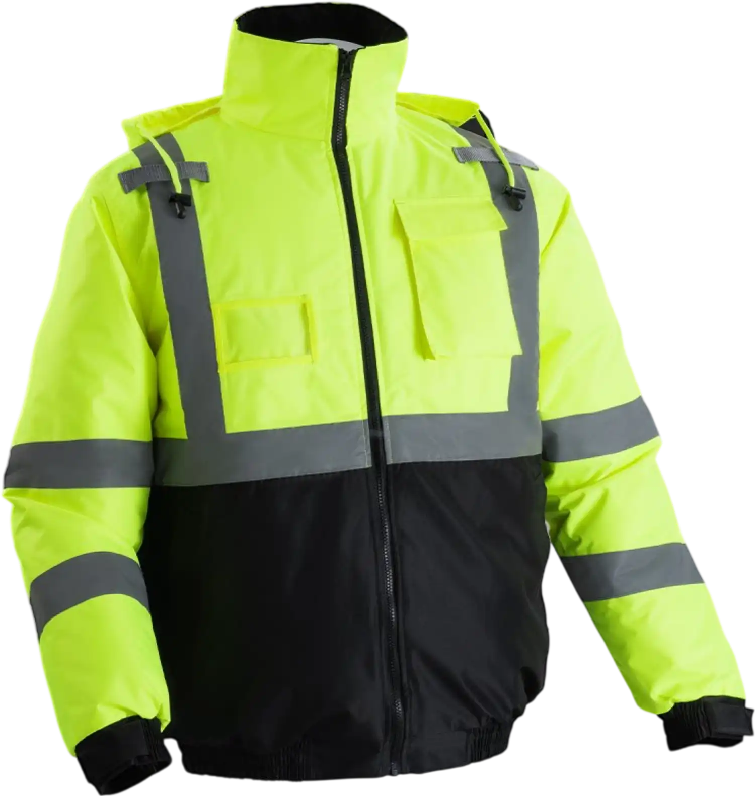 Vevor Safety Jacket High Visibility Waterproof Winter Reflective Coat Yellow Black L New