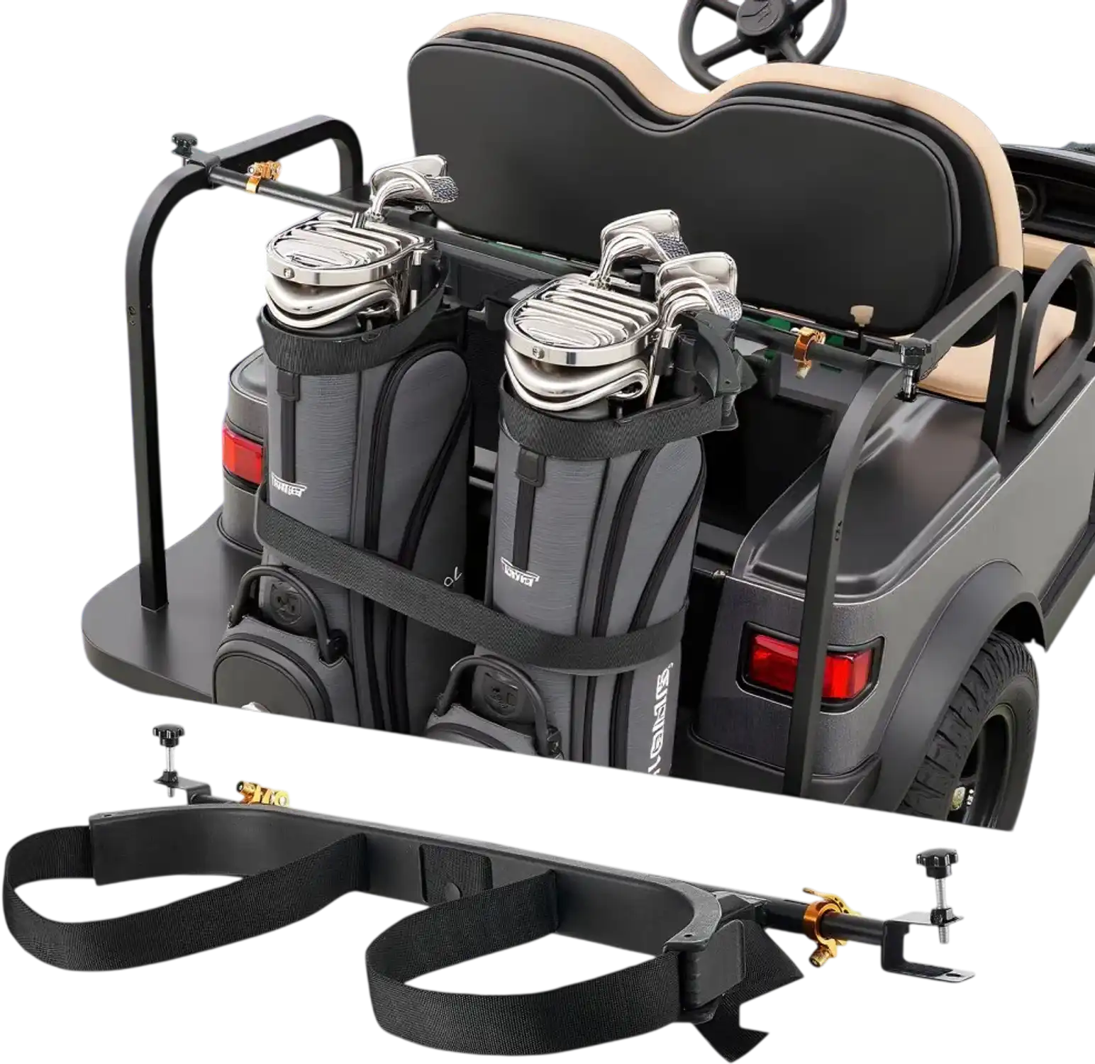Vevor Golf Cart Bag Holder Adjustable Rear Seat Club Holder New