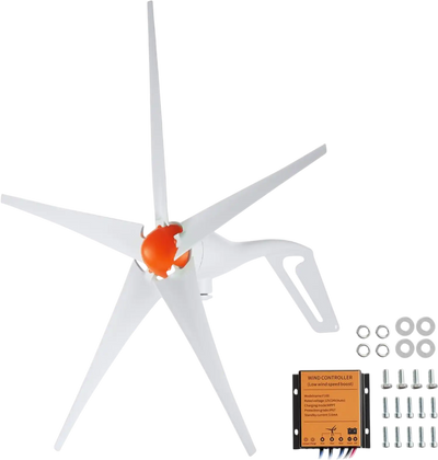 VEVOR 500W Wind Turbine Generator, 12V Wind Turbine Kit, 5-Blade Wind Power Generator with MPPT Controller, Adjustable Windward Direction & 2.5m/s Start Wind Speed, Suitable for Home, Farm, RVs, Boats