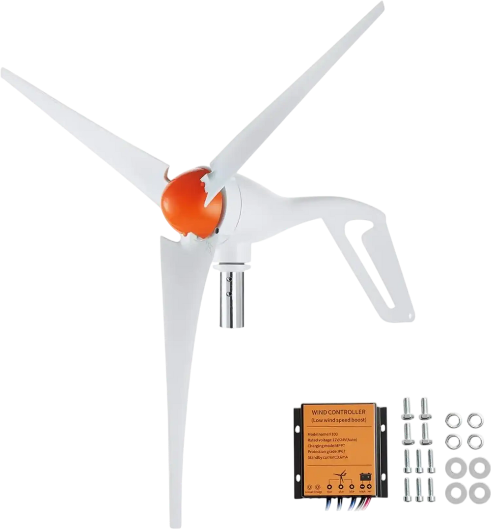 VEVOR 500W Wind Turbine Generator, 12V Wind Turbine Kit, 3-Blade Wind Power Generator with MPPT Controller, Adjustable Windward Direction & 2.5m/s Start Wind Speed, Suitable for Home, Farm, RVs, Boats
