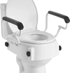 VEVOR Raised Toilet Seat with Arms, 300 lbs Load Capacity, 3-Level Adjustable Height, Widened Commode Elevated Toilet Seat Riser with Padded Handles for Seniors, Elderly, Handicap, Disabled, Adults