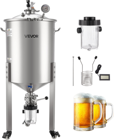 Vevor Pressure Fermenter 16 Gal. 15 PSI with Cooling Coil Collection Bottle New