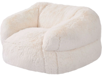 VEVOR Bean Bag Chair, BeanBag Sofa Chair with Armrests for Adults, Fluffy Plush & High-Density Foam Filling Adult Bean Bag with Zapper, Comfy Lazy Sofa Chair Ideal for Living Room, Bedroom, Beige
