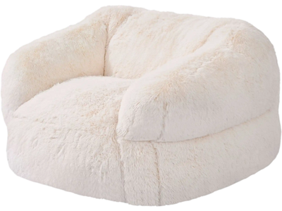 VEVOR Bean Bag Chair, BeanBag Sofa Chair with Armrests for Adults, Fluffy Plush & High-Density Foam Filling Adult Bean Bag with Zapper, Comfy Lazy Sofa Chair Ideal for Living Room, Bedroom, Beige