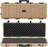 VEVOR Hard Rifle Case, Lockable Rifle Case with Pre-cut Foams, 40 in Gun Storage with Wheels, IP67 Waterproof & Dustproof Movable Large Pistol Storage for Rifles, Shotguns, Airsoft Guns, Khaki
