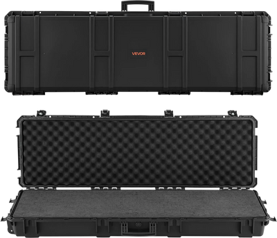 Vevor Hard Rifle Case 50 in. with Detachable XPE Foam Wheels Lockable New