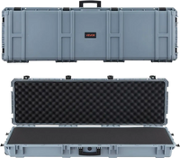 VEVOR Hard Rifle Case, Lockable Rifle Case with Pre-cut Foams, 52 in Gun Storage with Wheels, Heavy Duty IP67 Waterproof & Dustproof Pistol Storage Cases for Rifles, Shotguns, Airsoft Guns, Grey