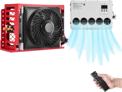 VEVOR Truck Air Conditioner, 12V 10000 BTU Mini Split AC Unit, 400 m³/h Airflow Cab Air Conditioner, Quiet A/C Unit Fast Cooling for Semi Truck, Camper, Construction Vehicle, Crane, Tractor, Excavator