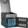VEVOR 8-Device Charging Cabinet for Tablet & Laptop, Lock Charging Station, for Classroom, Chromebooks, iPads, Fits Devices up to 15.6 in, Wall/Desktop Mount, Steel Lock Box, Fully Assembled, Black