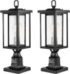 VEVOR 2 Pack Dusk to Dawn Outdoor Post Light, 17.72 in, Waterproof Lamp Post Light Fixtures with 3.5 in Pier Mount Base Glass Shade, Lightning-proof Exterior Pole Column Light for Patio Garden Pathway