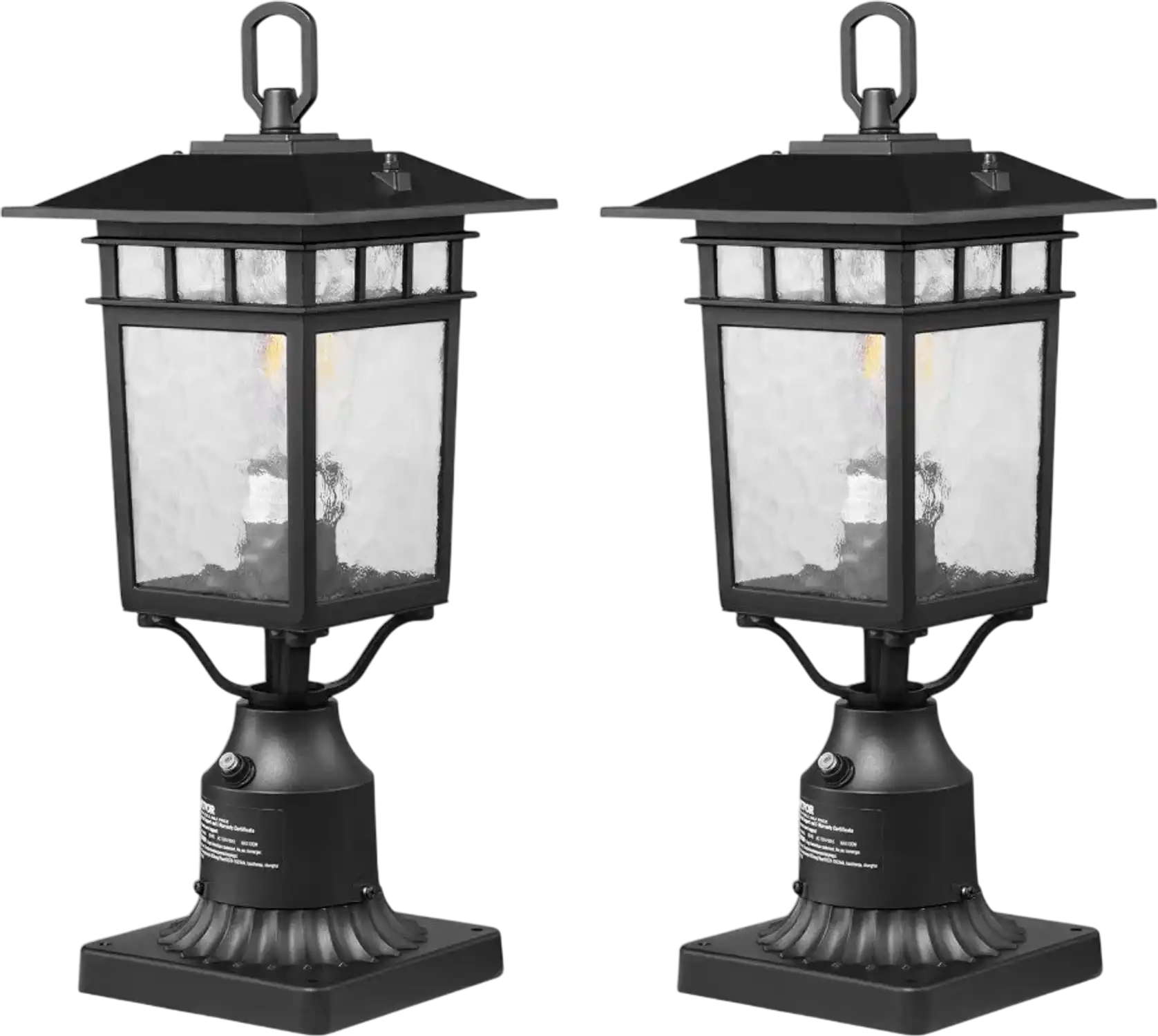 Vevor Outdoor Post Light Dusk-to-Dawn Lamp Fixture 15.75