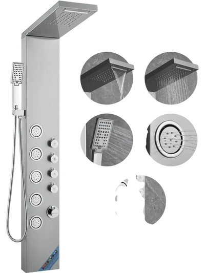 Vevor Shower Panel Tower System Rainfall Waterfall Massage Jets Handheld Shower Set New