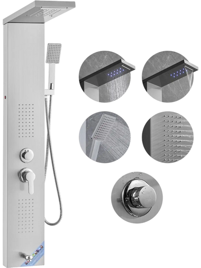 Vevor Shower Panel System LED Rainfall Waterfall Wall-Mounted Shower Tower New