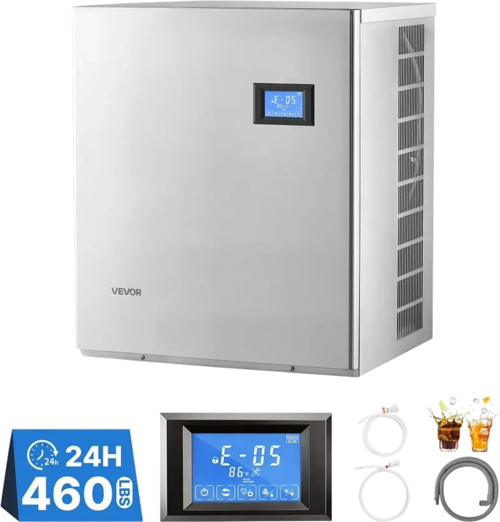 VEVOR Commercial Ice Maker Machine 760 Lbs/24H Stainless Steel Head Only, Ice-Making for Restaurant Bar Cafe Hotel, Ice Ready in 15 Mins, with Self-Cleaning, 234 pcs Ice Tray, Adjustable Thickness