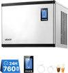 VEVOR Commercial Ice Maker Machine 690 Lbs/24H Stainless Steel Head Only, for Restaurant Bar Cafe, Ice Ready in 15 Mins, with Self-Cleaning, 270 pcs Ice Tray, Adjustable Thickness, AC220-240V 60Hz