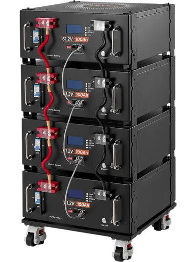 Vevor Server Rack Battery 48V 100Ah LiFePO4 Lithium Battery with Bluetooth Display 5120Wh 4 Pack New