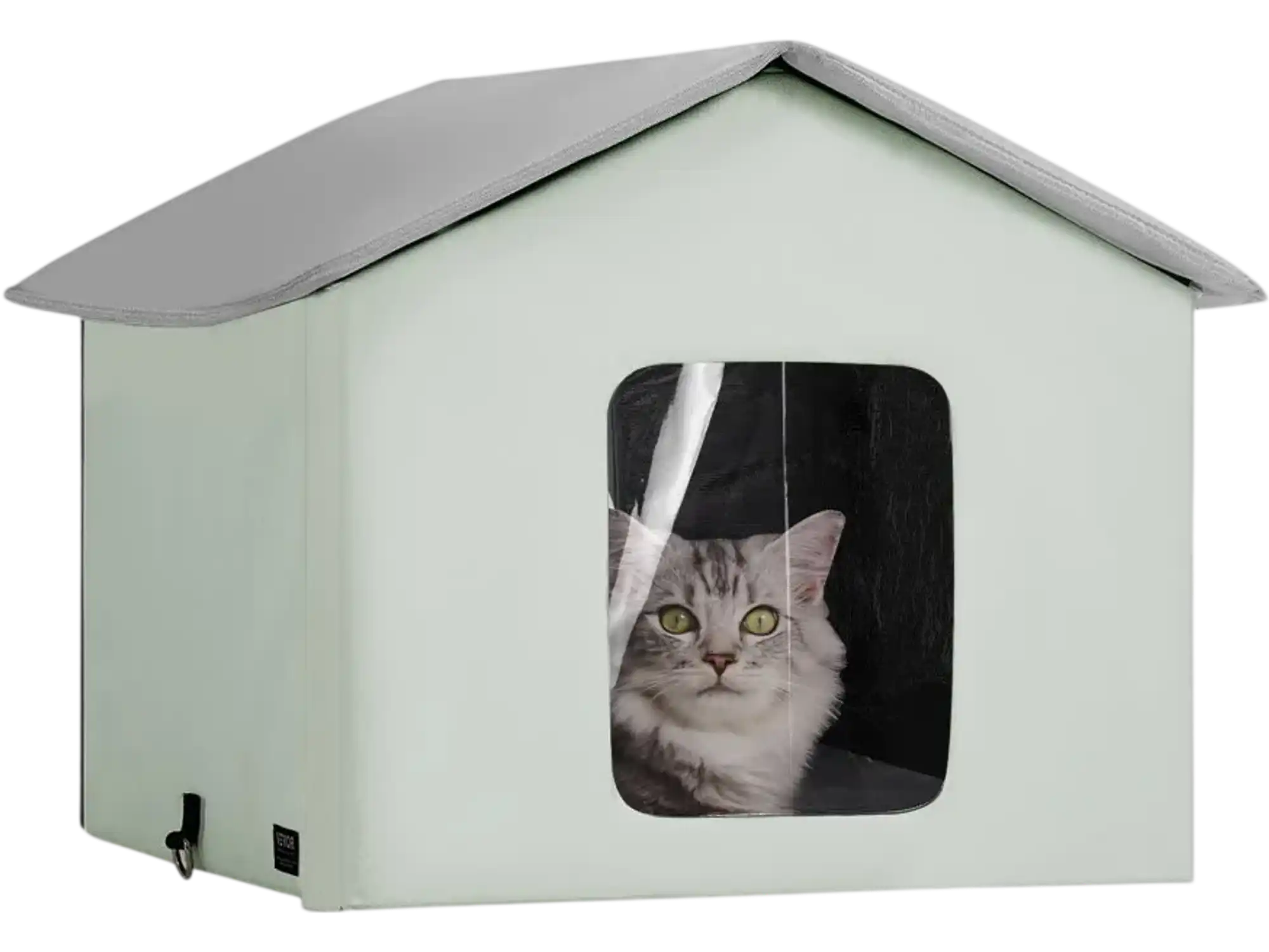 Vevor Cat House Heated Outdoor Kitty Shelter with Pad Green Medium New