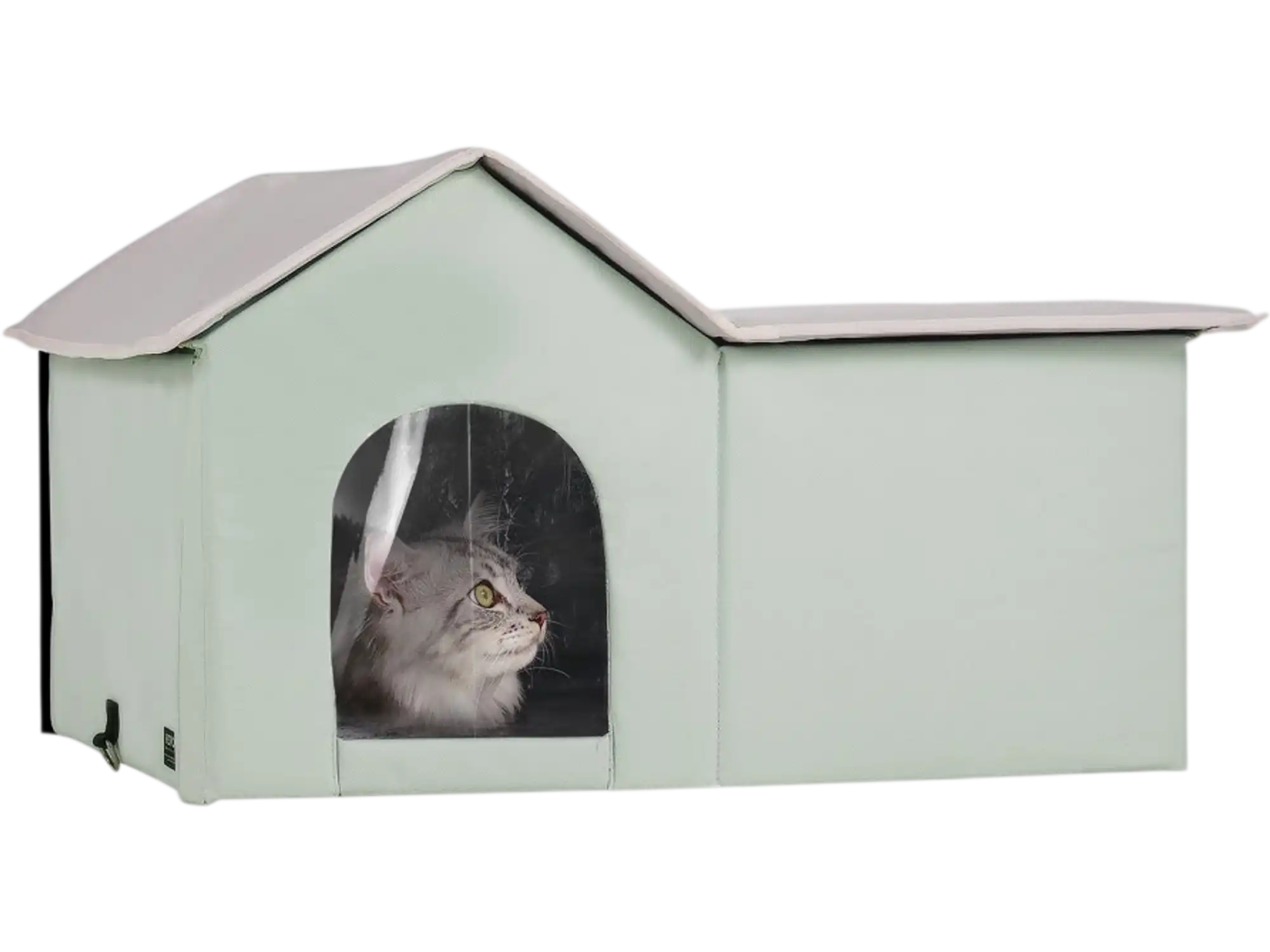 Vevor Cat House Heated Outdoor Kitty Shelter with Adjustable Temperature Green Large New