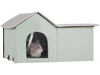 VEVOR Heated Cat House, Outdoor Kitty Shelter with Adjustable Temperature and Timer, 600D Oxford Cloth Foldable Cat Shelter with Heated Pad  for Winter to Stay Warm and Cozy, Green (Large)