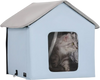 VEVOR Heated Cat House, Outdoor Kitty Shelter with Timer, 600D Oxford Cloth Foldable Cat Shelter with Heated Pad  for Winter to Stay Warm and Cozy, Blue (Small)