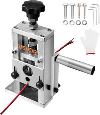 VEVOR Manual Wire Stripping Machine, 0.06-1 in, Copper Stripper with Hand Crank or Drill Powered, 64Mn Quenched Blades, 45# Steel Rollers, Aluminum Alloy Frame Wire Peeler, for Scrap Copper Recycling