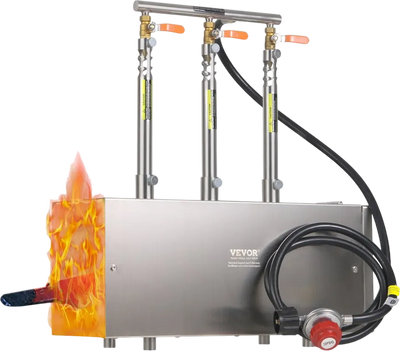 Vevor Portable Forge 3 Burners Propane 2600°F Large Capacity Stainless Steel New