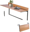 VEVOR Balcony Hanging Table, 15 x 39 in Folding Balcony Railing Table, Outdoor Balcony Bar Table for Railings, 5-Level Adjustable, Fit Railing from 1" to 5.3", Serving Table for Patio & Deck