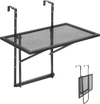 VEVOR Balcony Hanging Table, 19 x 24 in Metal Folding Balcony Railing Table, Outdoor Balcony Bar Table for Railings, 5-Level Adjustable, Fit Railing from 1" to 4.7", Serving Table for Patio & Deck