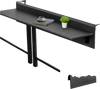 VEVOR Balcony Hanging Table, 12 x 32 in Folding Balcony Railing Table, Outdoor Balcony Bar Tables for Railings, 50 lbs Loading, Fit Railing from 1" to 4.3", Serving Tables for Patio & Deck