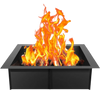 VEVOR Fire Pit Ring, 36x36 in Outer/30x30 in Inner Diameter, 10inch Height Square Fire Pit Insert, Heavy Duty Carbon Steel Liner DIY Campfire Ring above or In-Ground, for Outdoor Camping, Bonfires