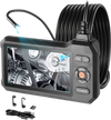 VEVOR Triple Lens Endoscope with Light, 5" HD IPS Screen Industrial Borescope, 1280 x 720 Lens, 8 + 2 LEDs, 8X Zoom, IP67 Waterproof Inspection Snake Camera for Auto, Plumbing (16.4FT Rigid Cable)