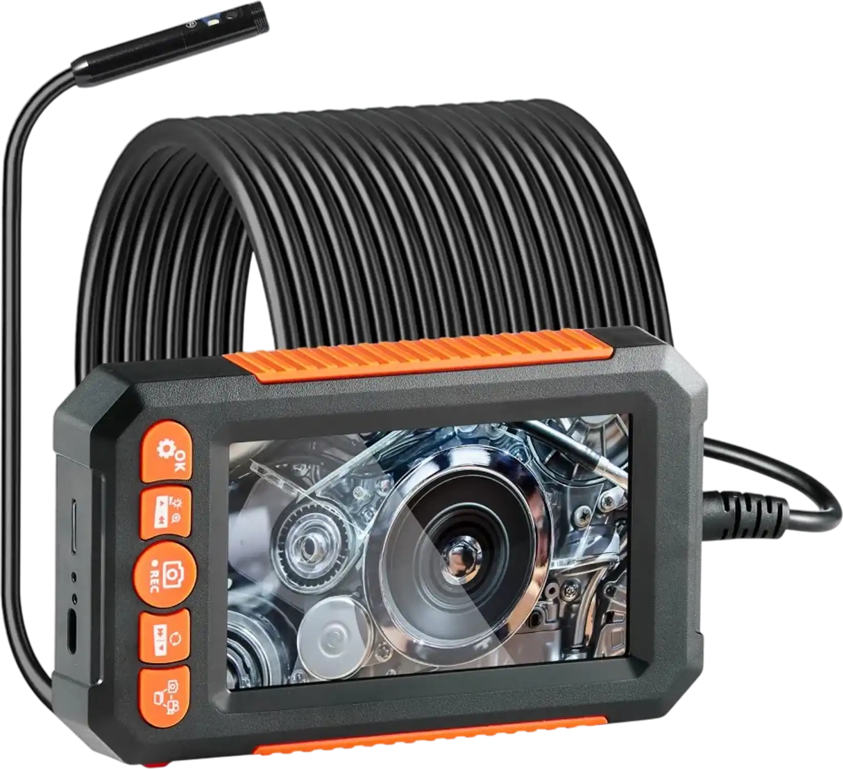 Vevor Borescope Endoscope Camera with Light Dual Lens 49.2' Cable 4.3