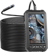 VEVOR Endoscope Camera with Light, Triple Lens Borescope with 49.2FT Semi-Rigid Cable, 5" Screen 1080P Inspection Camera, 8 + 2 LED Lights, IP67 Waterproof Snake Camera for Auto, Plumbing (32GB Card)